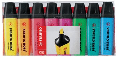 Tekstmarker Stabilo Boss - 8 farver