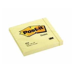 Post-it 654, 76 x 76mm, yellow 12 blokke