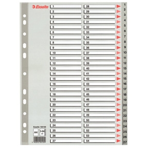 Faneblade - Esselte PP A4 1-54 Grey 10 stk