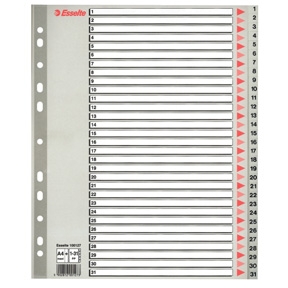 Faneblade - PP A4 Maxi 1-31 Grey 10 stk