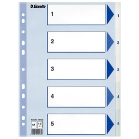 Faneblade - PP A4 1-5 White 20 stk