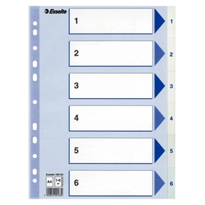 Faneblade - PP A4 1-6 White 20 stk