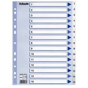 Faneblade - PP A4 1-15 White 10 stk