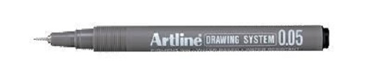 Tegnepen Artline Drawingpen 0,05 mm sort - 12 stk