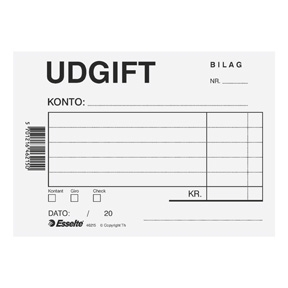 Esselte Bilagsblok, Udgift - Voucher Expense, A6 - BlÃ¥ - 10 stk.