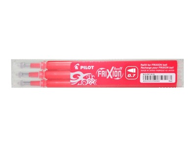 Refill Pilot Frixion click, rÃ¸d 07 pk. a 3 stk.