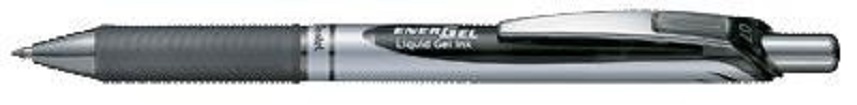 Gelpen Pentel energel sort, BL77 m/trykknap - 12 stk