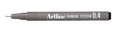 Tegnepen Artline Drawingpen 0,4 mm sort - 12 stk