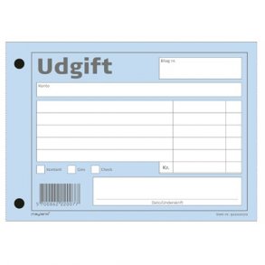 Udgiftsbilag bl� Mayland 145x105mm