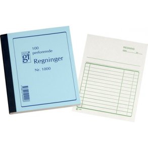 Regningsblok GF. 1000 108x150mm