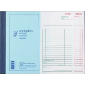 Regningsblok m/kopi GF. 10040 108x200mm - 1 stk