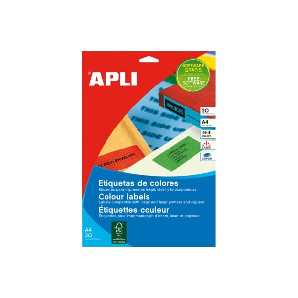 APLI Etiketter Rd 34x67 mm - 1 pakke