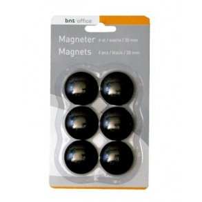 Magneter til whiteboard 30mm sorte - 1 pkk