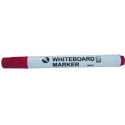 Whiteboardmarker rd, m/rundt hoved - 12 stk