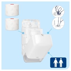 Tork toiletpapirdispenser T6, hvid - 1 stk.