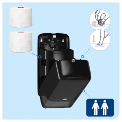 Tork toiletpapirdispenser T6, sort - 1 stk.
