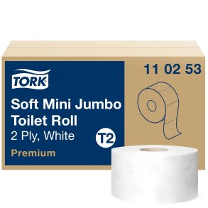 Tork Premium toiletpapir, T2 Jumbo Mini 2-lags -12 ruller