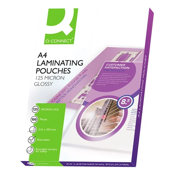 Lamineringslommer A4 216x303, 125 mic - 100 stk