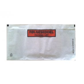F�lgeseddelslomme 220 x 120 mm, 1000 stk.