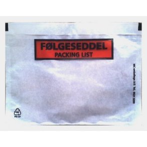 F�lgeseddelslomme 160 x 120 mm 1000 stk