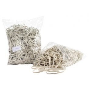 Gummibnd hvid 5x100 mm - 1000 gr.