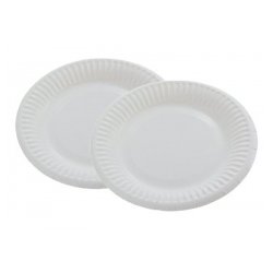 Tallerkner 15 cm pap, Hvid coated - 250 stk Paptallerkner