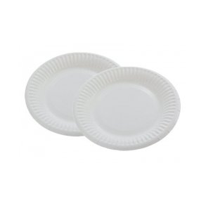 Tallerkner 15 cm pap, Hvid coated - 250 stk Paptallerkner