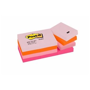 Post-it 653FLJO, JOYFUL, 51 x 38mm coloured 12 blokke