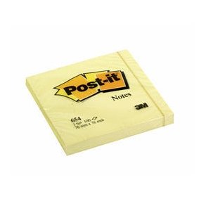 Post-it 654, 76 x 76mm, yellow 12 blokke