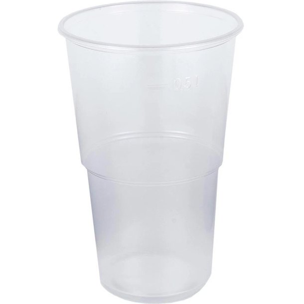 Plastglas 50 cl bl�d, klar - 50 stk