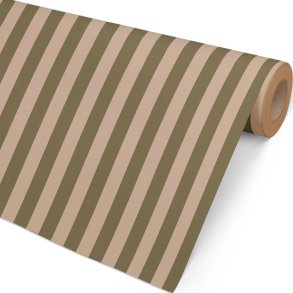 Gr�nt/kraft stribet gavepapir, 57cmx154m - 1 rulle