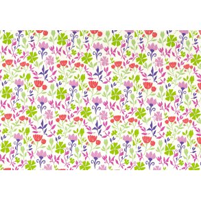 Gavepapir Floral, Sommar 57cm*150m. 80g.