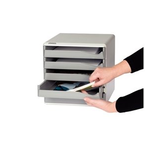 Skuffekabinet - Leitz Post-set 5 skuffer A4 sort