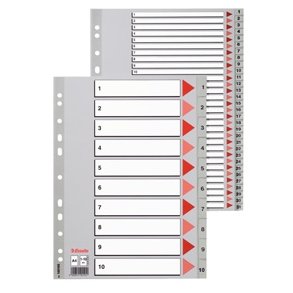 Faneblade - PP A4 1-5 Grey 20 stk