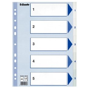 Faneblade - PP A4 1-5 White 20 stk