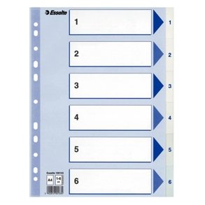 Faneblade - PP A4 1-6 White 20 stk