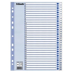 Faneblade - PP A4 1-31 White 10 stk