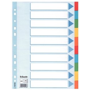 Faneblade - A4 10 tabs Multicolour 10 stk