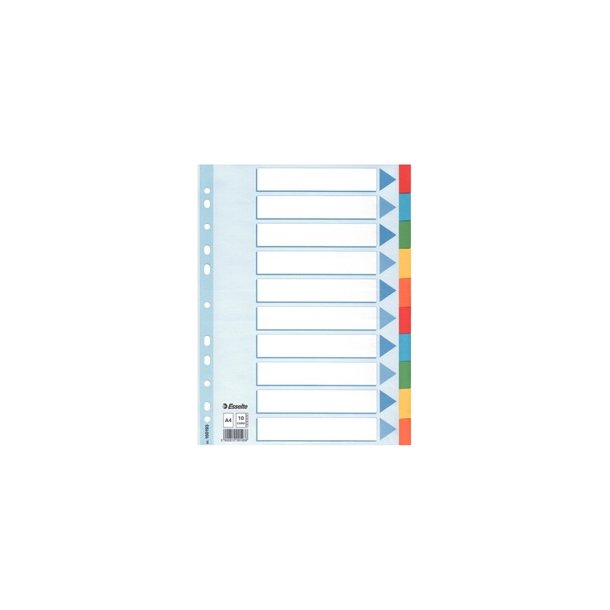 Faneblade - A4 10 tabs Multicolour 10 stk