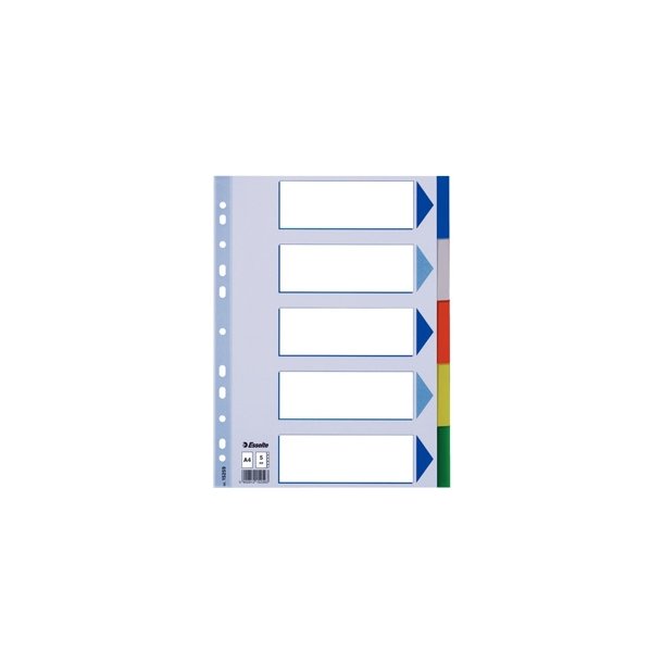 Faneblade - Esselte PP A4 5 tabs Multicolour 20 stk