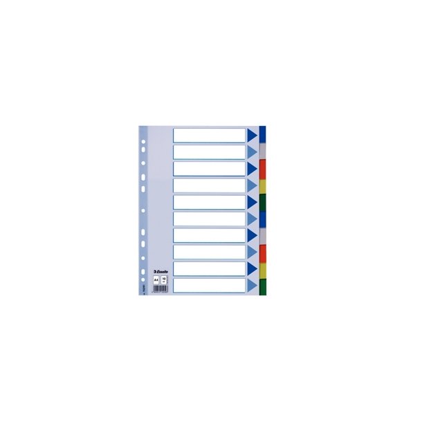 Faneblade - PP A4 10 tabs Multicolour 10 stk