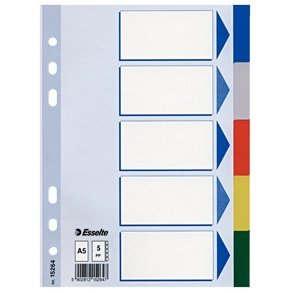 Faneblade - PP A5 5 tabs Multicolour 20 stk