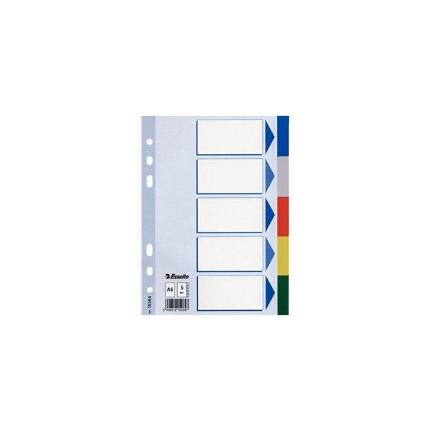 Faneblade - PP A5 5 tabs Multicolour 20 stk