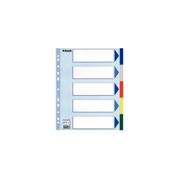 Faneblade - PP A4 Maxi 5 tabs Multicolour 20 stk