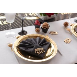 Sorte airlaid servietter, 20 stk.