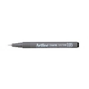 Tegnepen Artline Drawingpen 0,05 mm sort - 12 stk