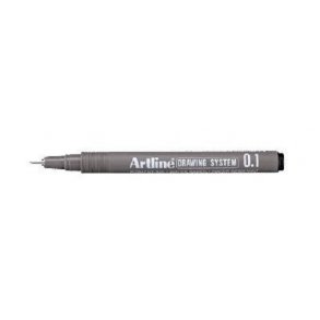 Tegnepen Artline Drawingpen 0,1 mm sort - 12 stk