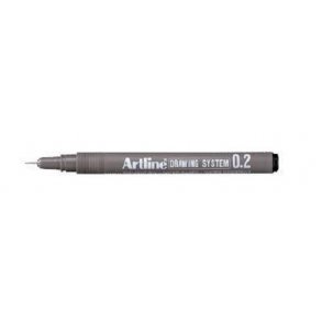 Tegnepen Artline Drawingpen 0,2 mm sort - 12 stk