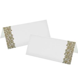 Bordkort med guld kant - 6 stk