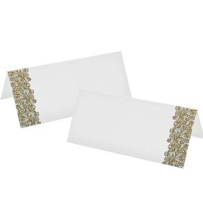 Bordkort med guld kant - 6 stk
